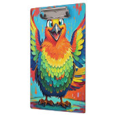 カラフルなアート抽象ハッピー・バード クリップボード (左)