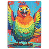 カラフルなアート抽象ハッピー・バード クリップボード (裏面)