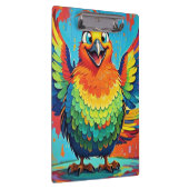 カラフルなアート抽象ハッピー・バード クリップボード (右)