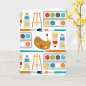 カラフルなアート用品 - 楽しいペイントパターン カード (黄色い花)