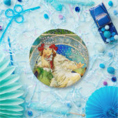 カラフルなアールヌーボーのプリンセスのHyacinthのミュシャ ペーパープレート (パーティー)