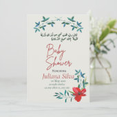 カラフルなイスラム教のベビーシャワー - アラビア語 招待状 (スタンド正面)