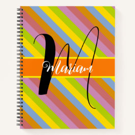 カラフルなイニシャルネームモノグラム - マルチカラー ノートブック