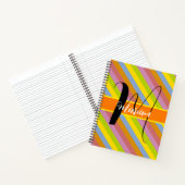 カラフルなイニシャルネームモノグラム - マルチカラー ノートブック (内部)