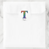 カラフルなイニシャル T ステッカー (バッグ)