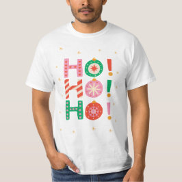 カラフルなイラストのHo-ho-ho クリスマス Tシャツ