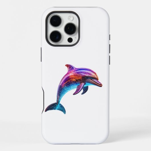 カラフルなイルカのデザイン iPhoneケース (裏面)