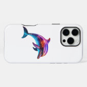 カラフルなイルカのデザイン iPhoneケース (裏面横)
