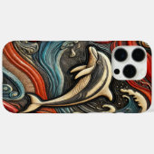カラフルなイルカのレリーフデザイン Case-Mate iPhoneケース (裏面 (横))