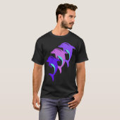 カラフルなイルカ-すばらしい Tシャツ (正面フル)