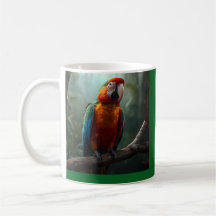カラフルなインコのマカオ コーヒー