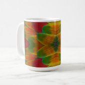カラフルなインコの羽根の万華鏡 コーヒーマグカップ (正面左)