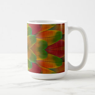 カラフルなインコの羽根の万華鏡 コーヒーマグカップ