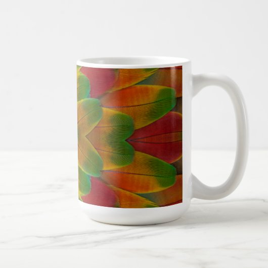 カラフルなインコの羽根の万華鏡 コーヒーマグカップ (右)