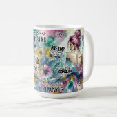 カラフルなインスピレーションの女性 コーヒーマグカップ (正面右)