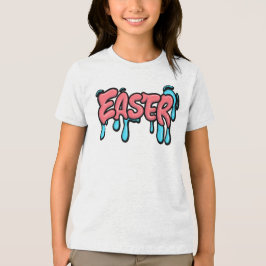 カラフルなイースターのしたたりテキストのグラフィティスタイルデザイン トライブレンドTシャツ