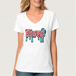 カラフルなイースターのしたたりテキストのグラフィティスタイルデザイン Tシャツ