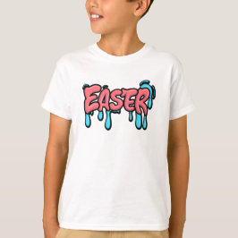 カラフルなイースターのしたたりテキストのグラフィティスタイルデザイン Tシャツ