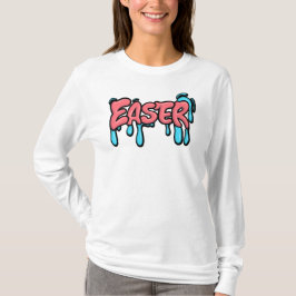 カラフルなイースターのしたたりテキストのグラフィティスタイルデザイン Tシャツ