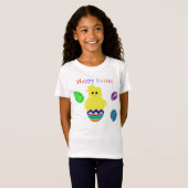 カラフルなイースターのひよこ卵 Tシャツ (正面フル)
