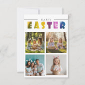 カラフルなイースターのポストカード　オリジナル４枚の写真をコラージュしたカードです 招待状 (正面)
