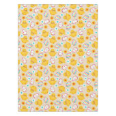 カラフルなイースターエッグおよびひよこパターン テーブルクロス (正面)