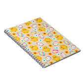 カラフルなイースターエッグおよびひよこパターン ノートブック (右側)