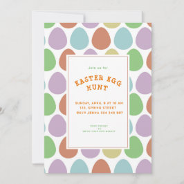 カラフルなイースターエッグのパターン 招待状