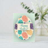 カラフルなイースターエッグの郵便はがき シーズンポストカード (スタンド正面)