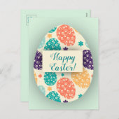 カラフルなイースターエッグの郵便はがき シーズンポストカード (正面/裏面)