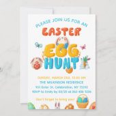 カラフルなイースターエッグハント 招待状 (正面)