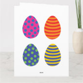 カラフルなイースターエッグ4個 カード (裏面)