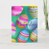 カラフルなイースターエッグ イースター カード (正面)