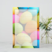 カラフルなイースターエッグ 便箋 (スタンド正面)