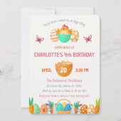 カラフルなイースターガールの誕生日招待状 招待状 (正面)