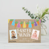 カラフルなイースターバニー＆ミニ写真撮影チラシ 招待状 (スタンド正面)