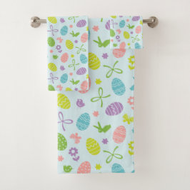 カラフルなイースター春パターン|タオルセット バスタオルセット