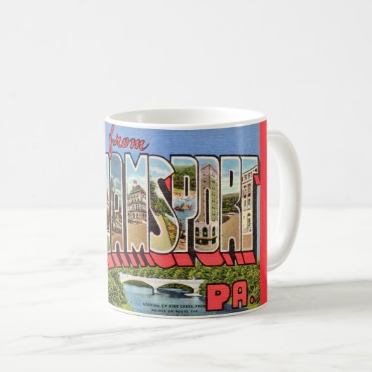 カラフルなウィリアムズポート コーヒーマグカップ (正面右)