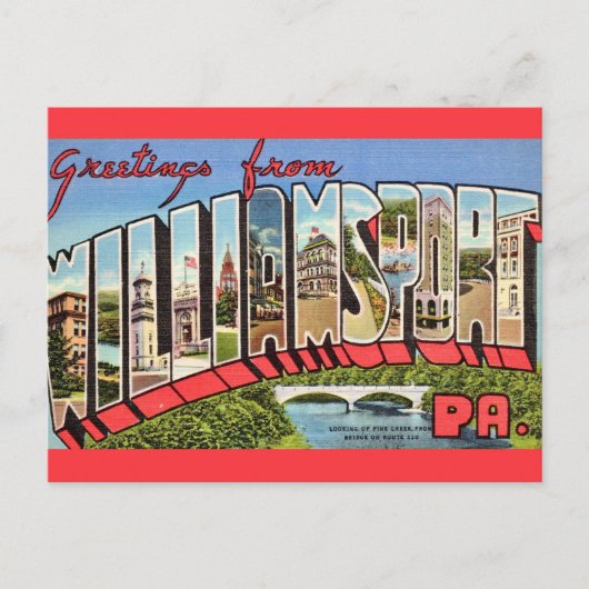 カラフルなウィリアムズポートPA ポストカード (正面)