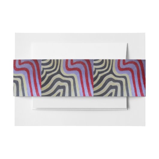 カラフルなウェーブの招待帯 招待状ベリーバンド (正面例)