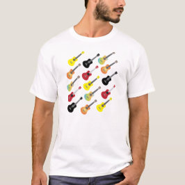 カラフルなウクレレのコレクションのワイシャツ Tシャツ