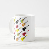 カラフルなウクレレは音楽を模造します コーヒーマグカップ (正面左)