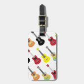 カラフルなウクレレは音楽を模造します ラゲッジタグ (正面縦)