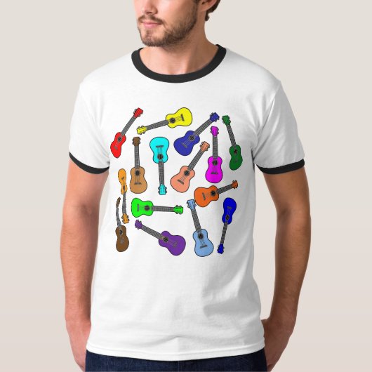 カラフルなウクレレ Tシャツ (正面)