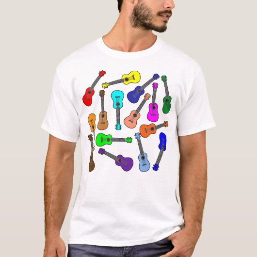 カラフルなウクレレ Tシャツ (正面)