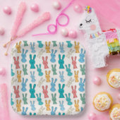 カラフルなウサギの漫画 ペーパープレート (パーティー)