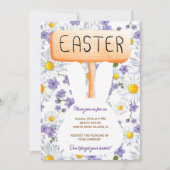 カラフルなウサギ イースターエッグ ハント ブランシュ ご招待 招待状 (正面)