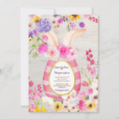 カラフルなウサギ イースターエッグ ハント ブランシュ   招待状 (正面)