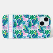 カラフルなウミガメのモノグラム Case-Mate iPhoneケース (裏面 (横))