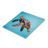 カラフルなウミガメの水中遊泳 タイル (側面)